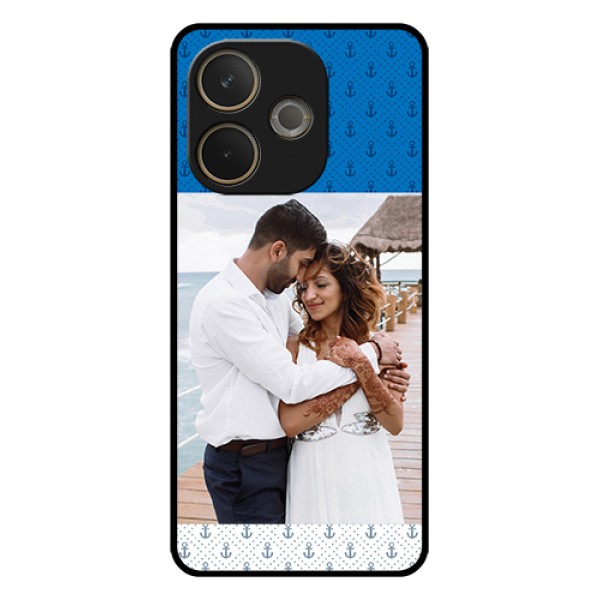 Oppo A5 Pro 5G Custom Glass Phone Case - Blue Anchors Design