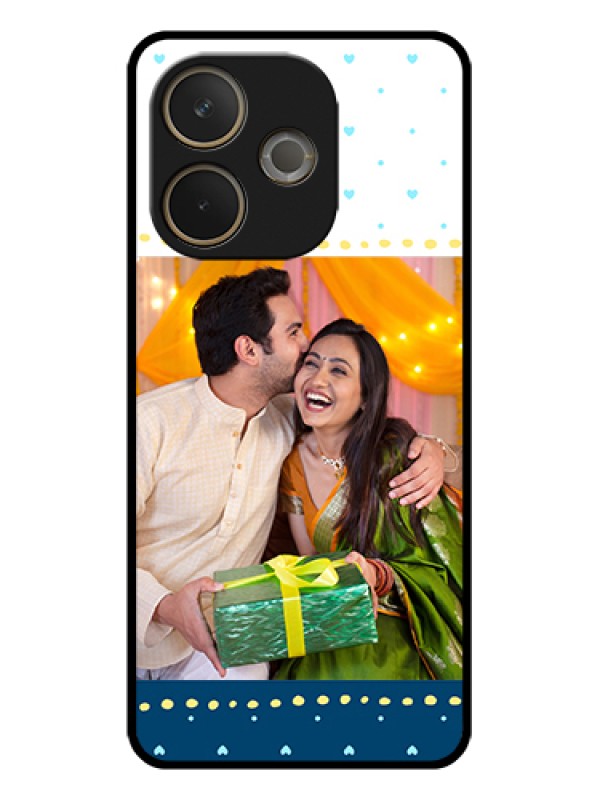 Custom Oppo A5 Pro 5G Custom Glass Phone Case - White And Blue Abstract Design