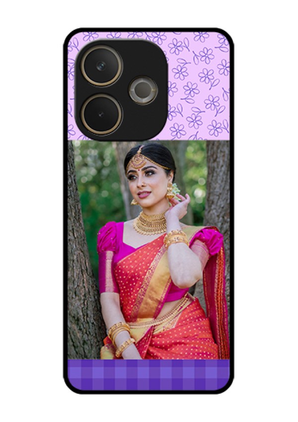 Oppo A5 Pro 5G Custom Glass Phone Case - Purple Floral Design