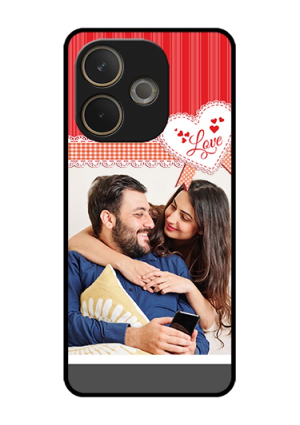 Oppo A5 Pro 5G Custom Glass Phone Case - Red Love Pattern Design