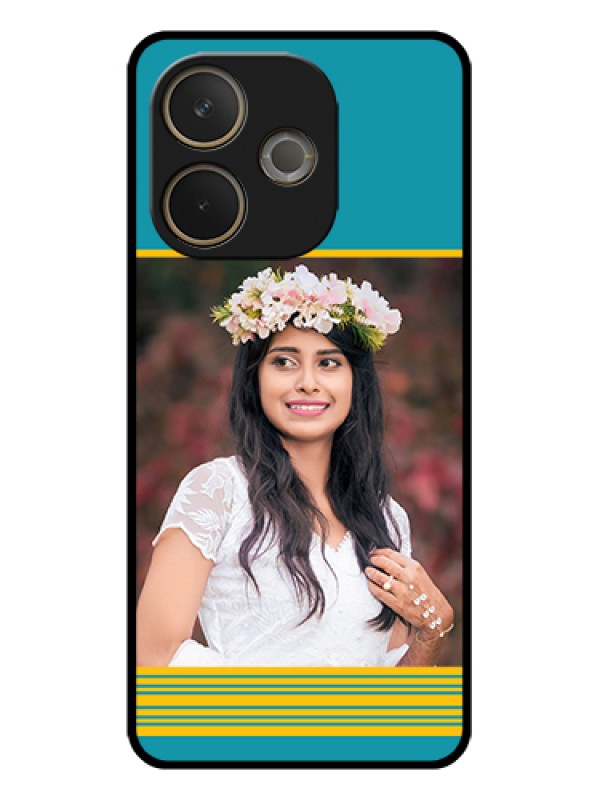 Custom Oppo A5 Pro 5G Custom Glass Phone Case - Yellow & Blue Design