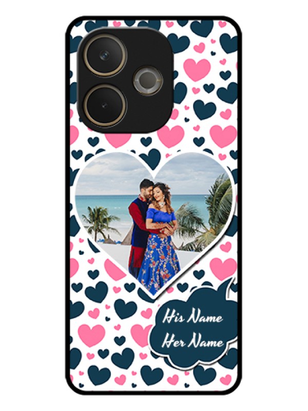 Custom Oppo A5 Pro 5G Custom Glass Phone Case - Pink & Blue Heart Design