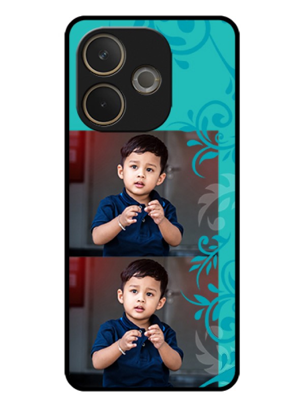 Custom Oppo A5 Pro 5G Custom Glass Phone Case - With Photo And Green Floral Design