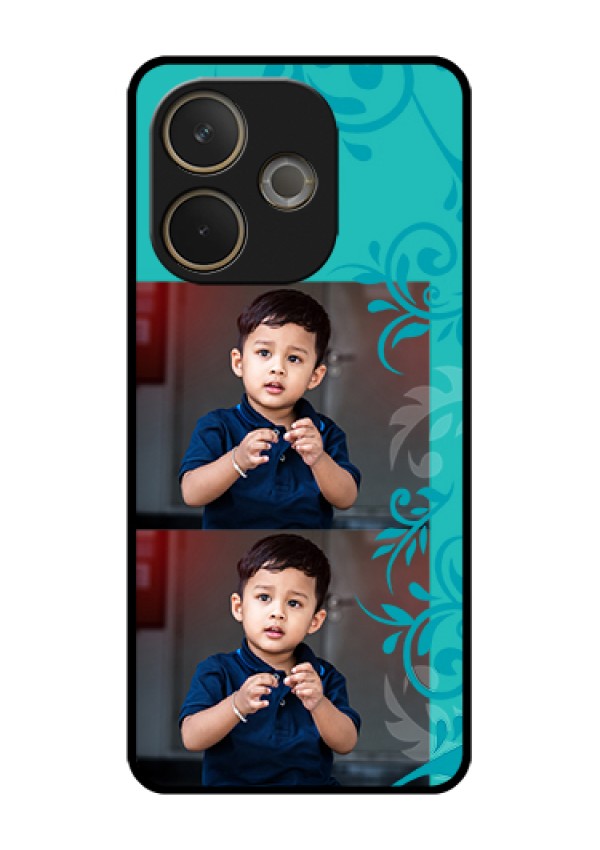 Oppo A5 Pro 5G Custom Glass Phone Case - With Photo And Green Floral Design