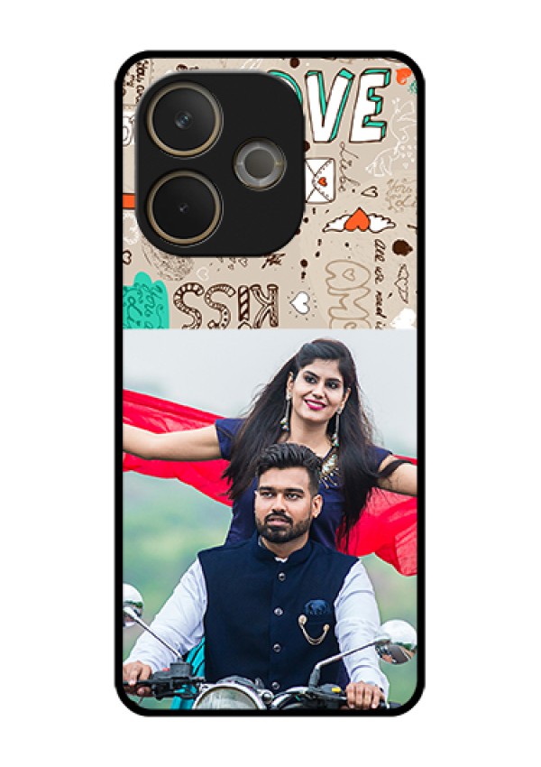 Oppo A5 Pro 5G Custom Glass Phone Case - Love Doodle Pattern