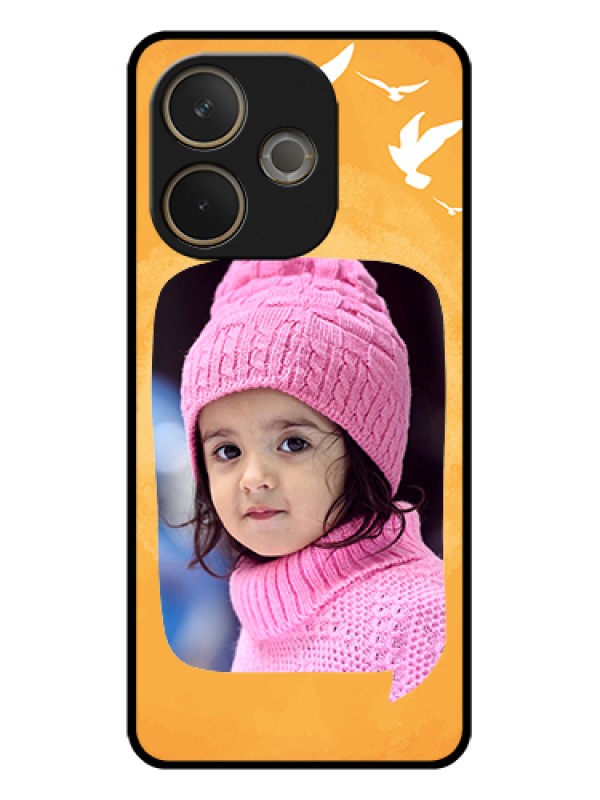 Custom Oppo A5 Pro 5G Custom Glass Phone Case - Water Color Design With Bird Icons