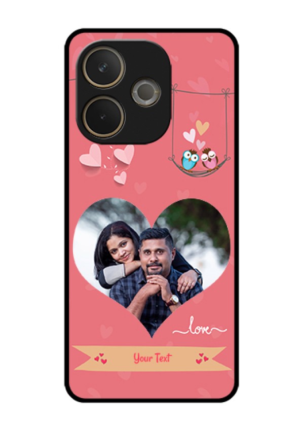 Oppo A5 Pro 5G Custom Glass Phone Case - Peach Color Love Design