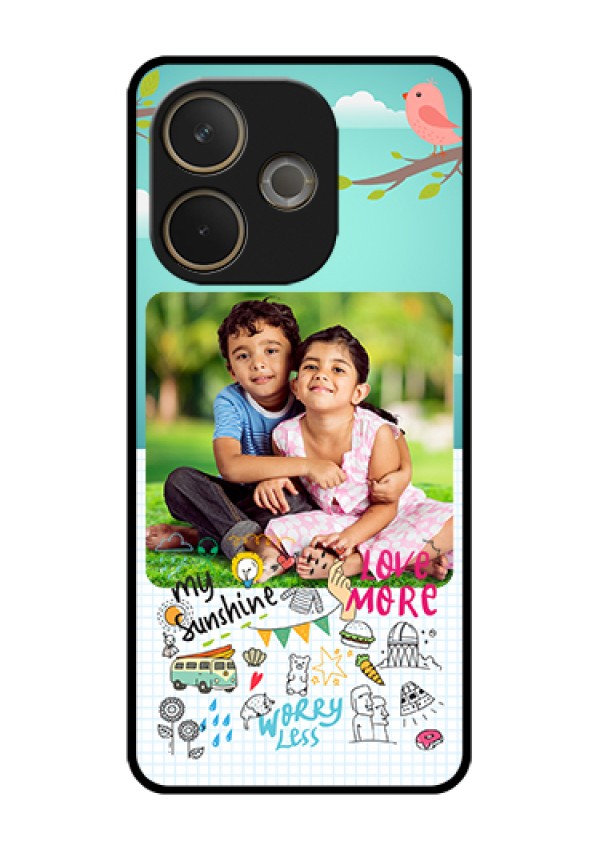 Oppo A5 Pro 5G Custom Glass Phone Case - Doodle Love Design