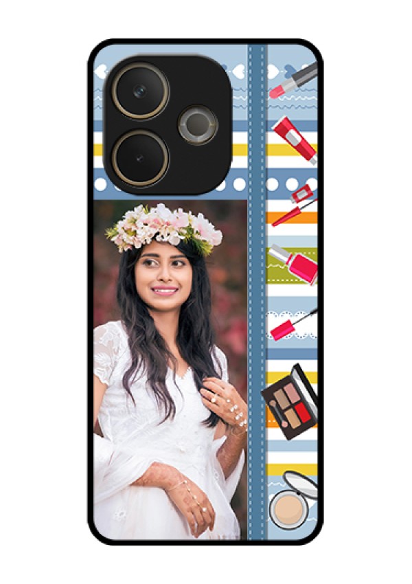 Oppo A5 Pro 5G Custom Glass Phone Case - Makeup Icons Design