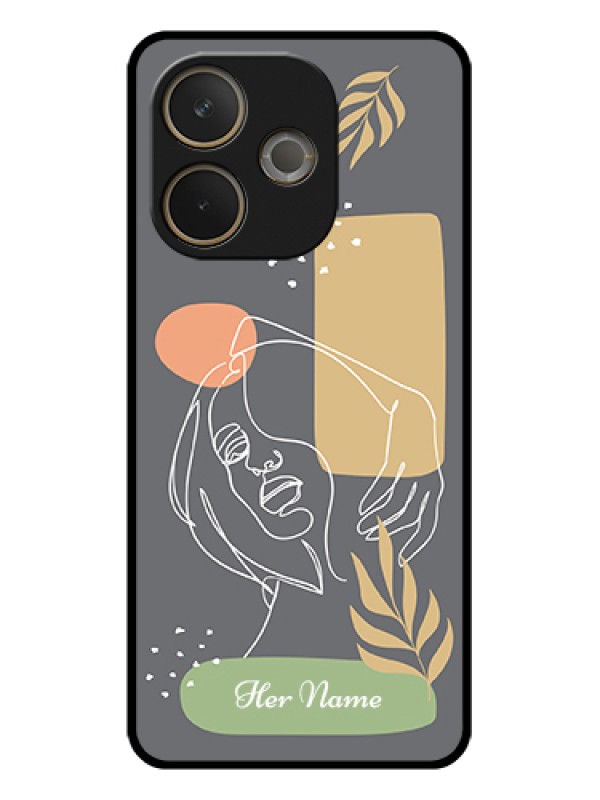Custom Oppo A5 Pro 5G Custom Glass Phone Case - Gazing Woman Line Art Design
