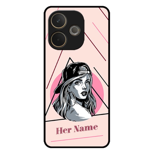 Oppo A5 Pro 5G Custom Glass Phone Case - Rockstar Girl Design