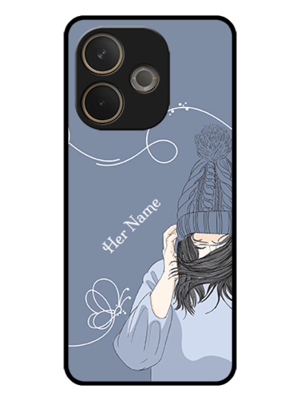 Custom Oppo A5 Pro 5G Custom Glass Phone Case - Girl In Winter Outfit Design