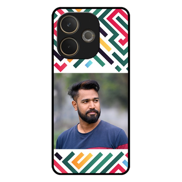 Oppo A5 Pro 5G Custom Glass Phone Case - Colorful Maze Pattern Design Oppo A5 Pro 5G Custom Glass Phone Case - Colorful Maze Pattern Design