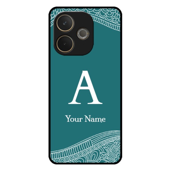 Oppo A5 Pro 5G Custom Glass Phone Case - Line Art Pattern With Custom Name Design