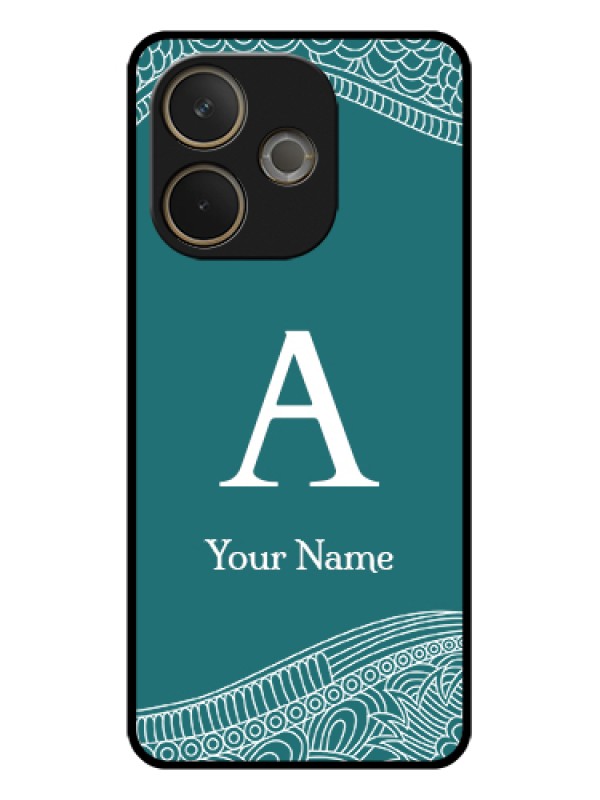 Custom Oppo A5 Pro 5G Custom Glass Phone Case - Line Art Pattern With Custom Name Design