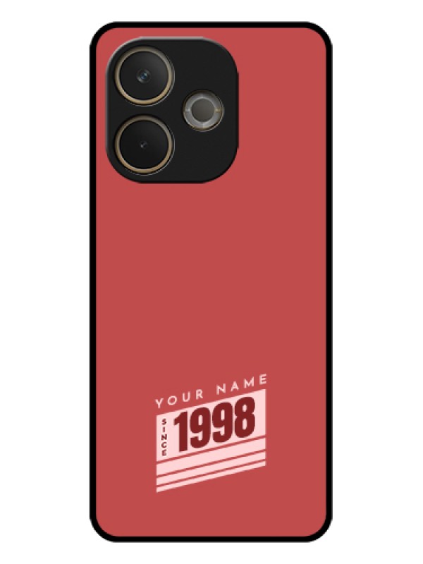 Custom Oppo A5 Pro 5G Custom Glass Phone Case - Red Custom Year Of Birth Design