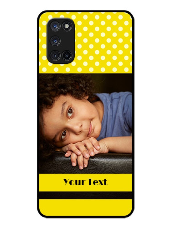 Custom Oppo A52 Custom Glass Phone Case - Bright Yellow Case Design