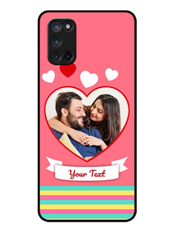 Custom Oppo A52 Photo Printing on Glass Case - Love Doodle Design