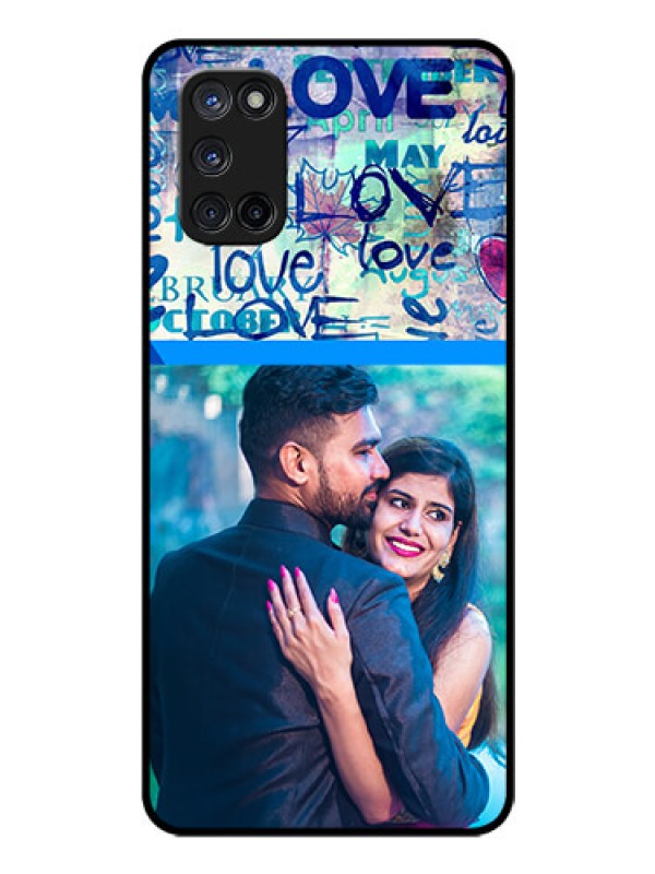 Custom Oppo A52 Custom Glass Mobile Case - Colorful Love Design