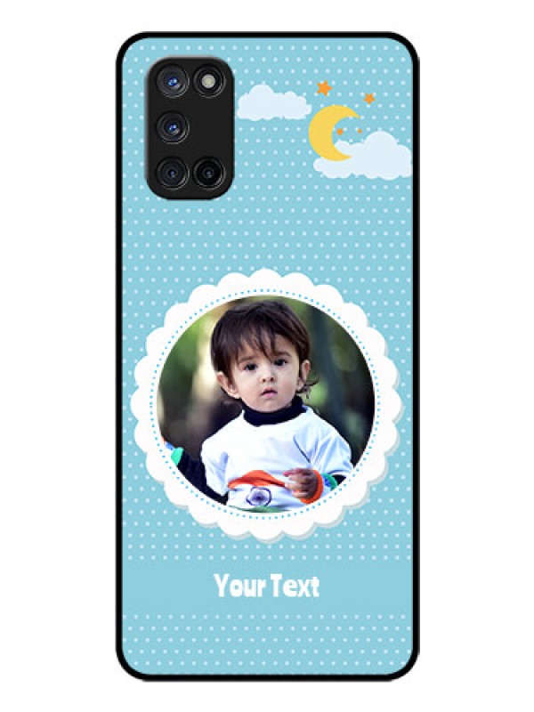 Custom Oppo A52 Personalised Glass Phone Case - Violet Pattern Design