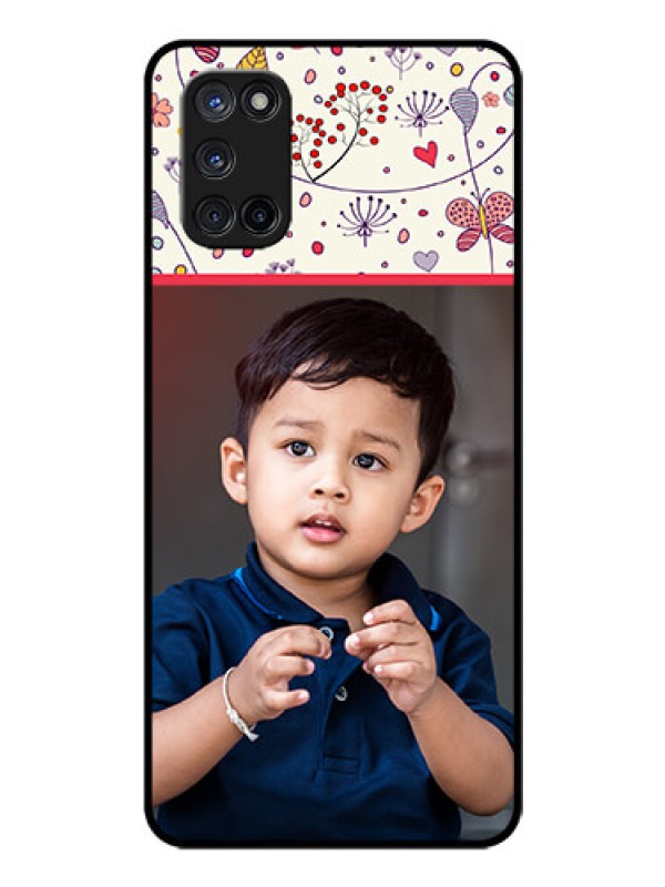 Custom Oppo A52 Custom Glass Mobile Case - Premium Floral Design