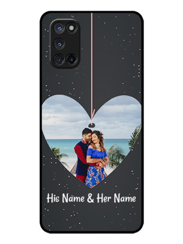 Custom Oppo A52 Custom Glass Phone Case - Hanging Heart Design