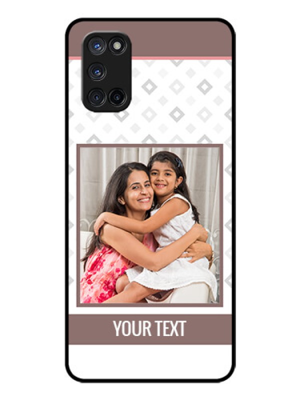 Custom Oppo A52 Photo Printing on Glass Case - Simple Diamond Design