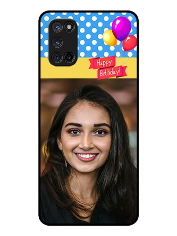 Custom Oppo A52 Custom Glass Mobile Case - Happy Birthday Design