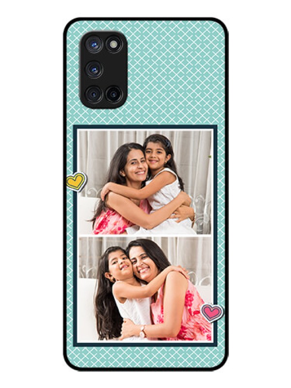Custom Oppo A52 Custom Glass Phone Case - 2 Image Holder with Pattern Design