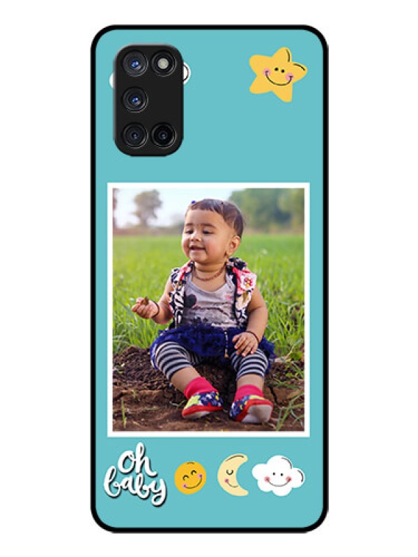 Custom Oppo A52 Personalized Glass Phone Case - Smiley Kids Stars Design