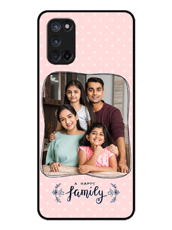 Custom Oppo A52 Custom Glass Phone Case - Family with Dots Design