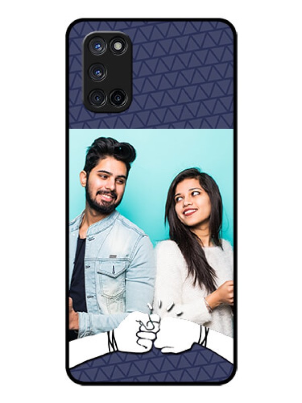 Custom Oppo A52 Photo Printing on Glass Case - with Best Friends Design 