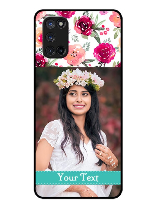 Custom Oppo A52 Custom Glass Phone Case - Watercolor Floral Design