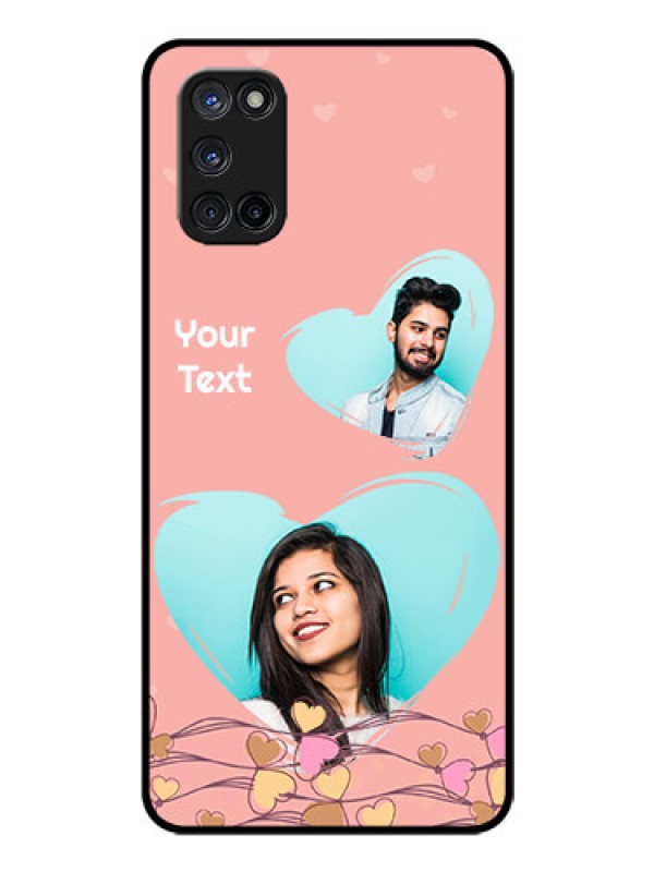 Custom Oppo A52 Custom Glass Mobile Case - Love Doodle Design