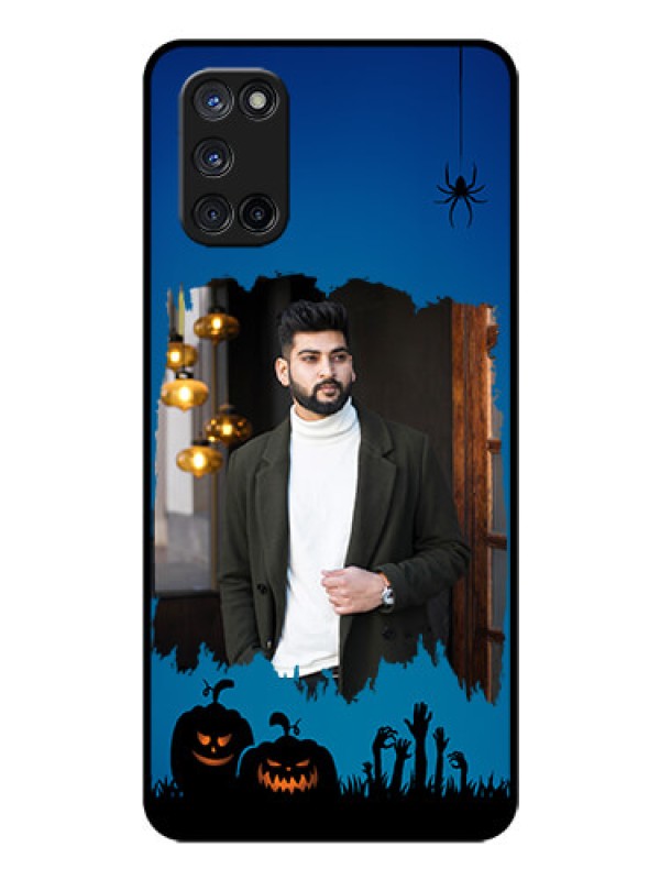 Custom Oppo A52 Photo Printing on Glass Case - with pro Halloween design 