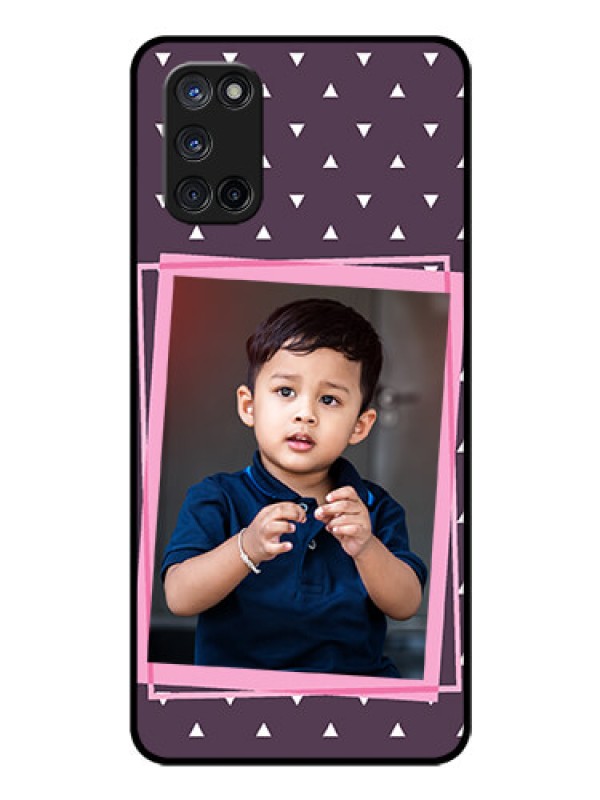 Custom Oppo A52 Custom Glass Mobile Case - Triangle Pattern Dotted Design