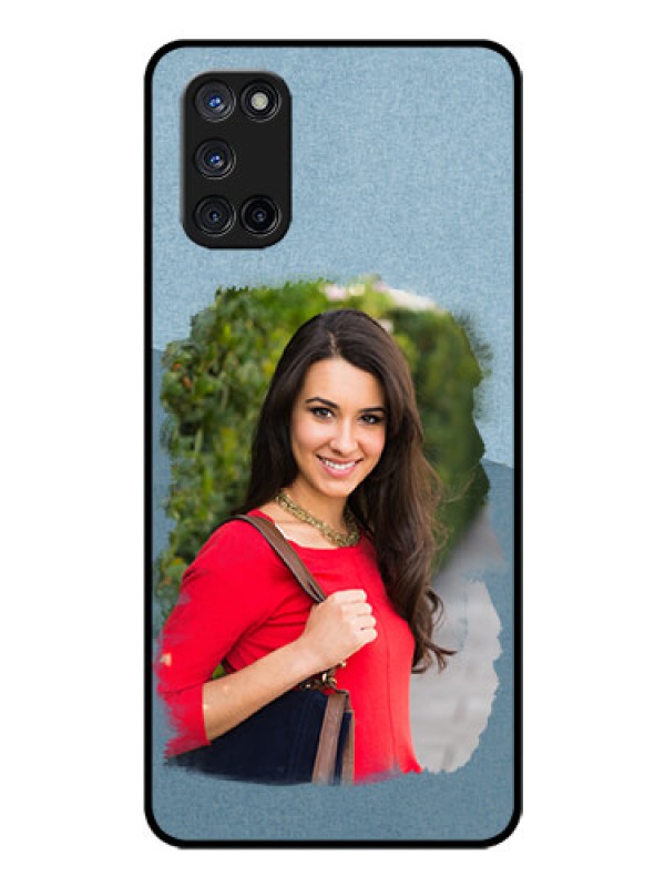 Custom Oppo A52 Custom Glass Mobile Case - Grunge Line Art Design