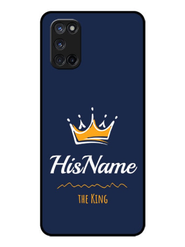 Custom Oppo A52 Glass Phone Case King with Name