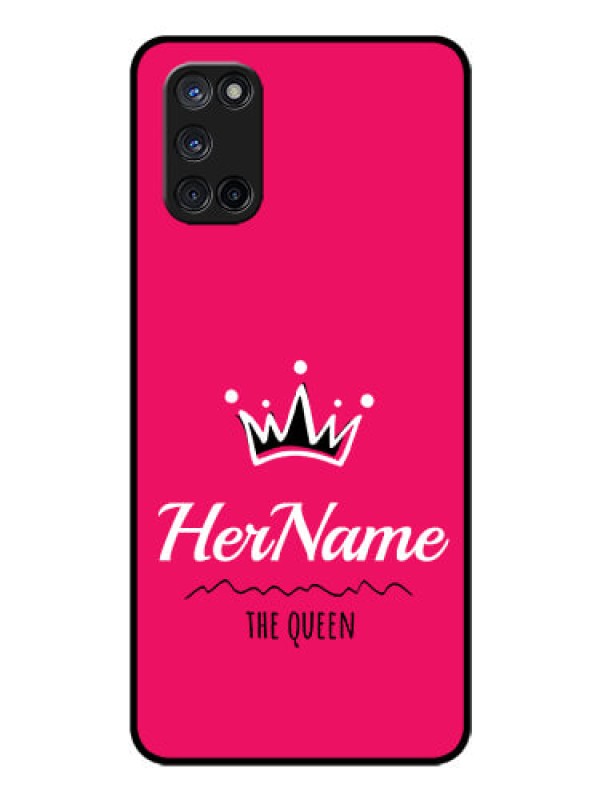 Custom Oppo A52 Glass Phone Case Queen with Name