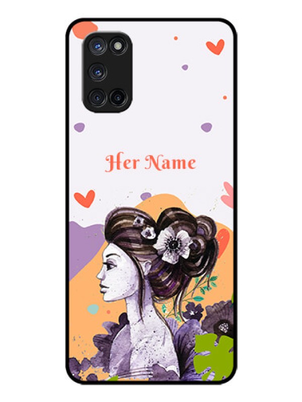 Custom Oppo A52 Personalized Glass Phone Case - Woman And Nature Design