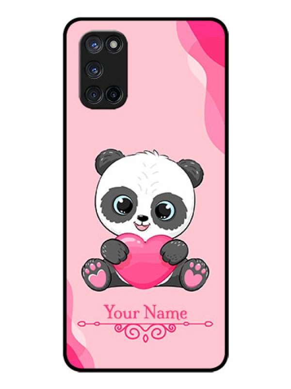 Custom Oppo A52 Custom Glass Mobile Case - Cute Panda Design