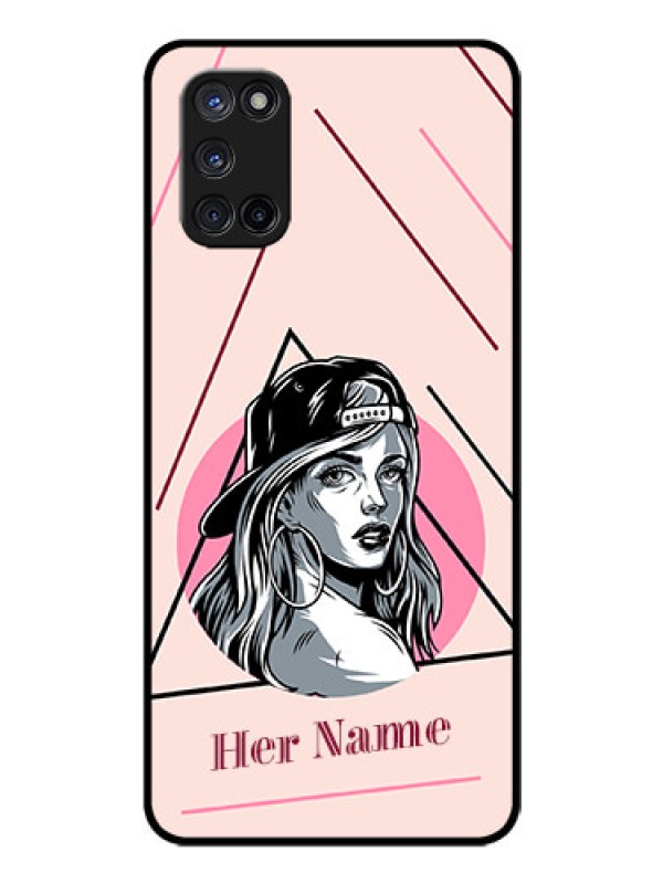 Custom Oppo A52 Personalized Glass Phone Case - Rockstar Girl Design