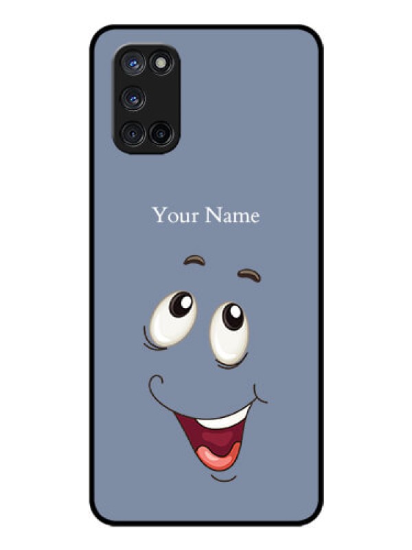 Custom Oppo A52 Photo Printing on Glass Case - Laughing Cartoon Face Design