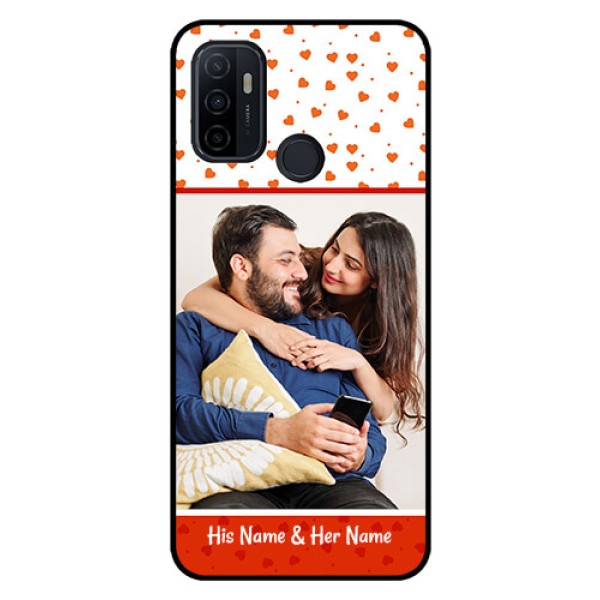 Oppo A53 Custom Glass Phone Case  - Orange Love Symbol Design