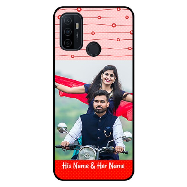 Oppo A53 Personalized Glass Phone Case  - Red Pattern Case Design