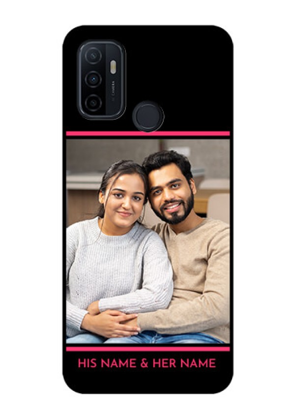 Oppo A53 Custom Glass Mobile Case  - with Add Text Design