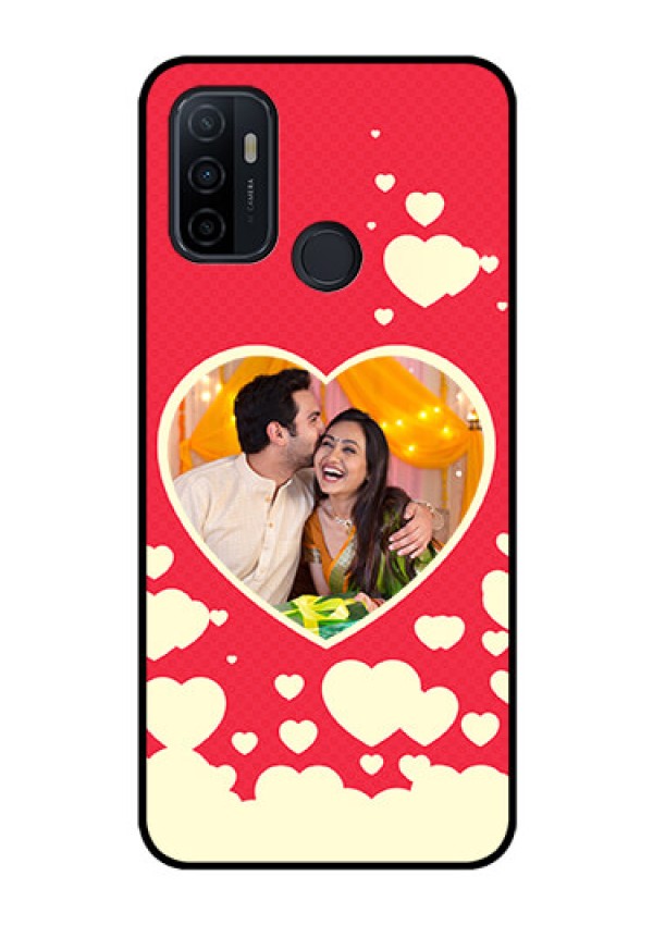 Oppo A53 Custom Glass Mobile Case  - Love Symbols Phone Cover Design