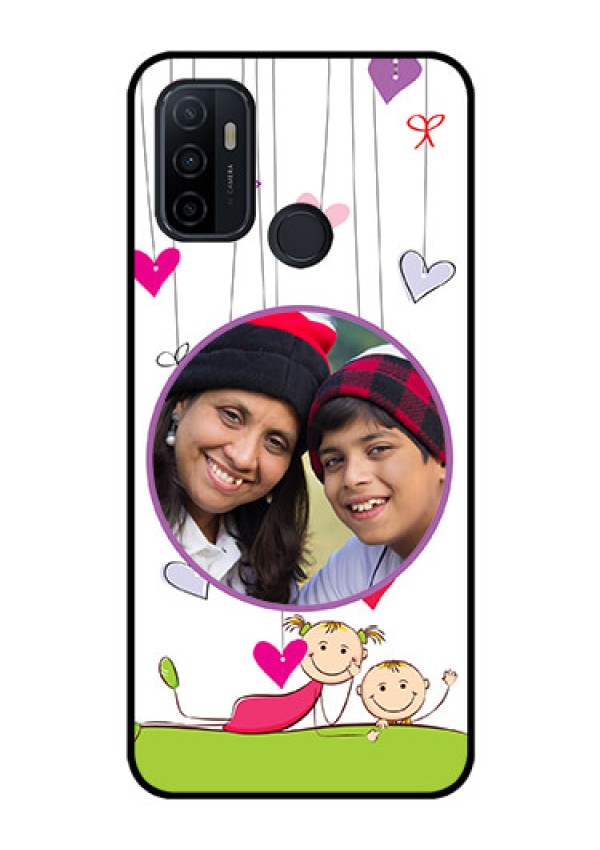 Oppo A53 Photo Printing on Glass Case  - Cute Kids Phone Case Design