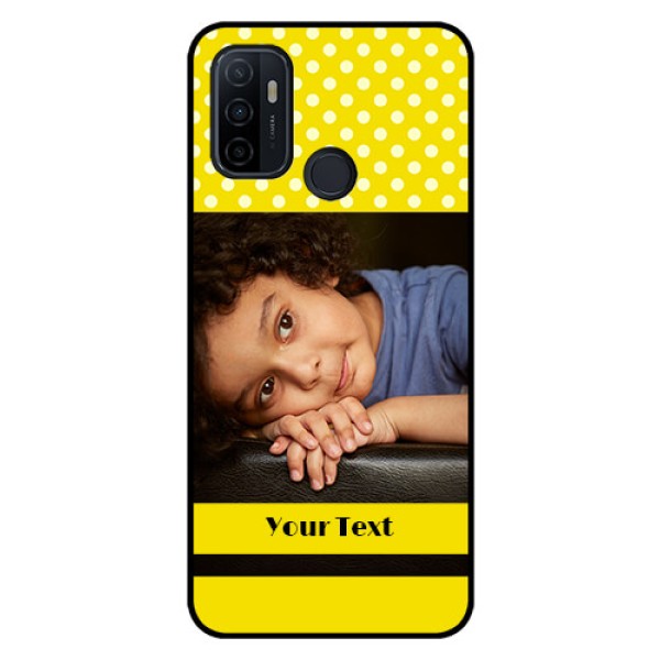 Oppo A53 Custom Glass Phone Case  - Bright Yellow Case Design