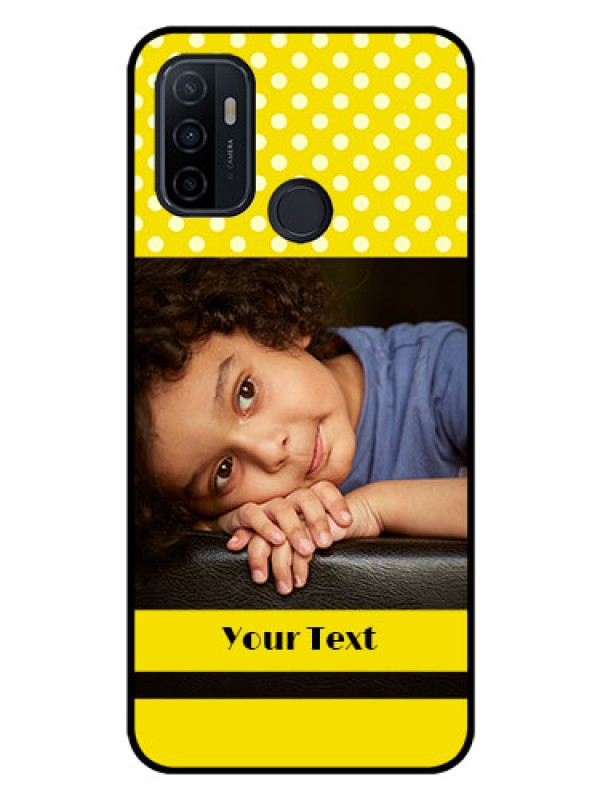 Custom Oppo A53 Custom Glass Phone Case  - Bright Yellow Case Design